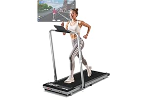 DeerRun 3 in 1 Walking Pad Treadmill, 300 Weight Capacity Foldable Treadmill, 3.0HP Low Noise Under Desk Treadmills for Home 