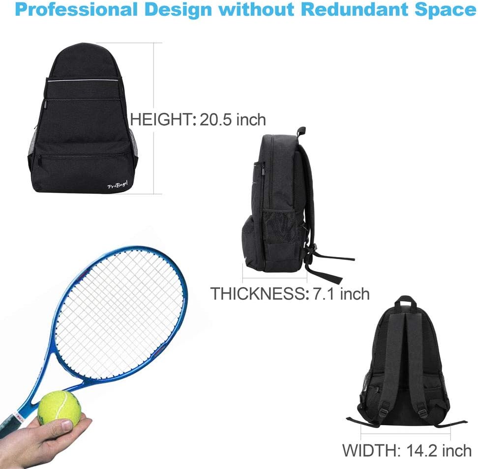 ProBagel Tennis Bag, Tennis Backpack for Women and Men with Upgraded Features to Hold 2 or 3 Tennis Rackets/Racquets, Waterproof Material, Multifunctional Sports Bag : Sports & Outdoors