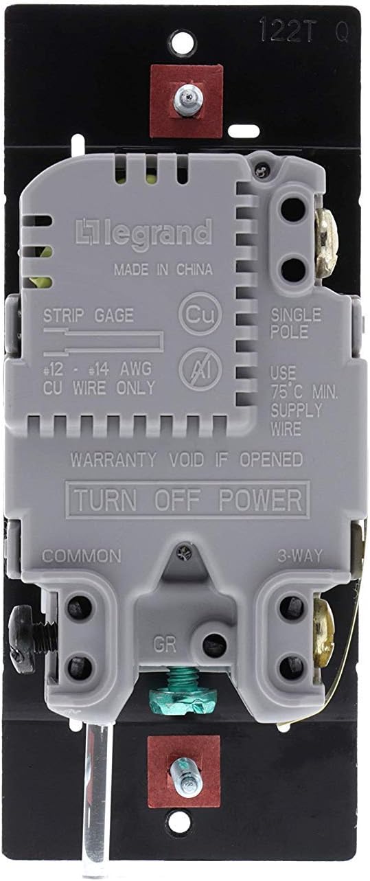 Legrand radiant Dimmer Light Switch, for Dimmable LED Lights, 450W LED and CFL Bulbs - 700W Incandescent & Halogen, Tri Color, RHCL453PTCCCV6 - - 