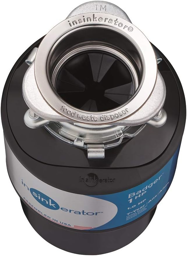 InSinkErator Garbage Disposal, Badger 1 HP Continuous Feed, Black - - 