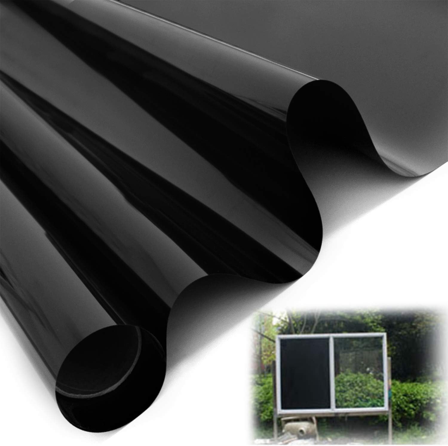 YHmall Blackout Self Adhesive Window Film, Reflective Window Film