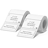 NIIMBOT 2Rolls Labels for B1 B21 B3S K3, 2'' x 1.18'' (50x30mm) Label Maker Tape, Waterproof, Oil-Proof and Tear-Proof Thermal Printer Labels, Black on White