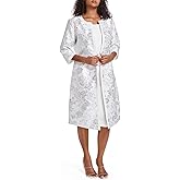 Women's Two Piece Dress Church Suits Mother Gift Special Occasion Wedding Party Jacquard Embroidery Long Jacket Church Set