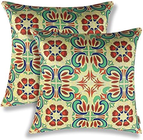Finduq Home Set of 2 Decor Cushion Cover Decorative Pillowcases 18" Lemon Grass