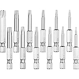 ACENIX12pcs Torx Screwdriver Bits, Electric 1/4" Hex Shank Magnetic Torx Screwdriver Bits Set T5-T40 50mm Long [ Value Pack Free Cleaning Cloth ]