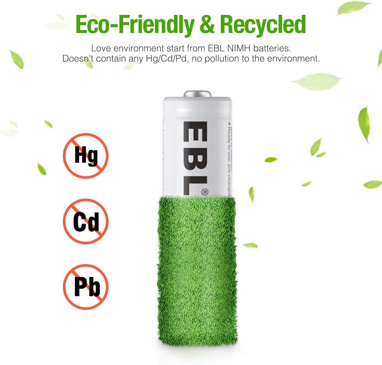 EBL Rechargeable AA Batteries 1.2V 2800mAh Precharged Ni-MH AA Battery New Retail Package, Pack of 8: Home Audio & Theater