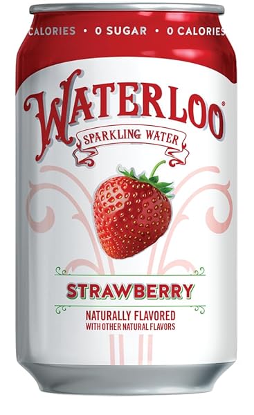 WATERLOO SPARKLING WATER, STRAWBERRY NATURALLY FLAVORED, 12 FL OZ CANS (PACK OF 12) – ZERO CALORIES AND ZERO SUGAR OR SWEETENERS