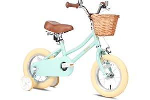 Petimini Girls Bike with Basket for 2-12 Years Old Kids, 12 14 16 18 20 Inch Bicycle with Bell Training Wheels, Multiple Colors