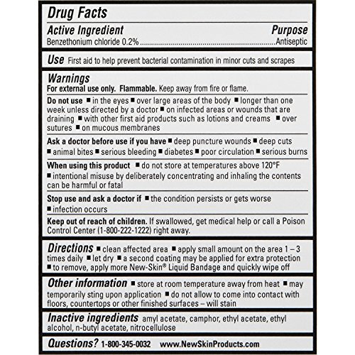 NewSkin Liquid Bandage, 1 Ounce Liquid Bandage for HardtoCover Cuts Scrapes Wounds Calluses