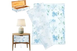 UNICRAFTALE 20 Sheets Blue Flower Decoupage Paper Large Vintage Floral Printed Rice Tissue Decorative Beautiful Decoupage Pap