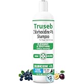 Truseb Topical Chlorhexidine 4% Shampoo for Dogs, Cats, and Horses with Plum/Blueberry Scent - 12 oz - Made in U.S.A (Chlorhexidine 4% Shampoo, 12 oz)