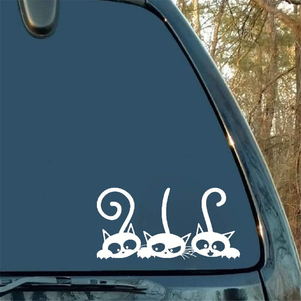 gaoeer Car Sticker Car Decal Three Cutes Cats with Tails Car Sticker Decal Bumper Sticker for Auto Cars Trucks Walls Windows