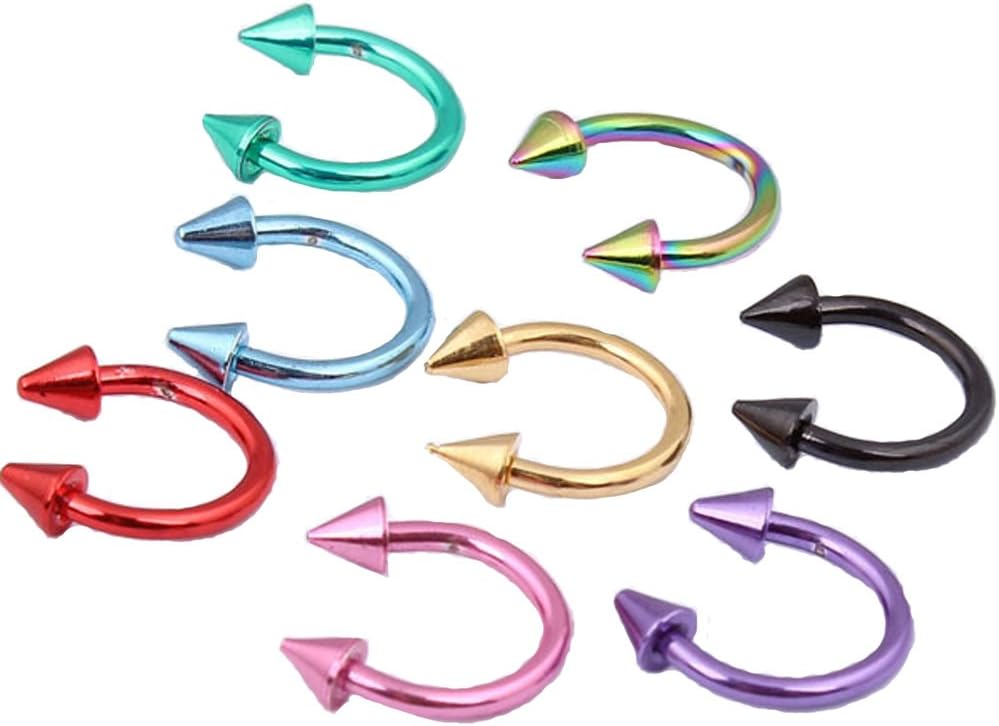 RichBest Body Piercing Jewelry Stainless Stell Nose Ring Horseshoe C Shape Eyebrown Ring Earrings Lipring