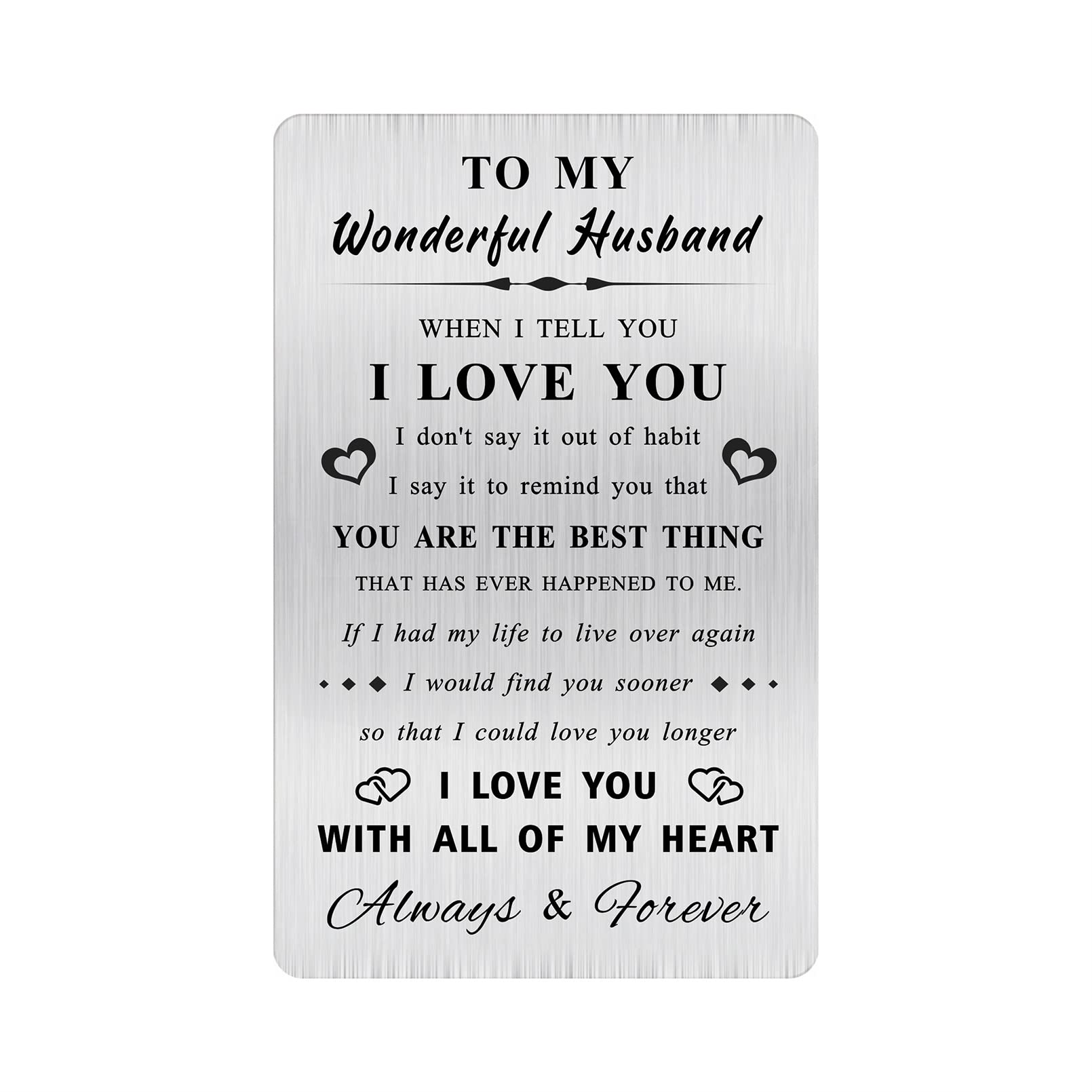 MOQIYXL To My Husband Valentines Gifts Card, Wonderful Husband Valentine Card, His Christmas Gifts from Wife, Fathers Day Present for Anniversary