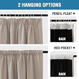BellaHills 100% Blackout Curtains 2 Panels 46x54 Natural Sand Pencil Pleat view 3