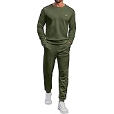 Vssjavun Mens Sweatsuits 2 Piece Set Long Sleeve Jacquard Sweatshirt Jogging Sweatpants Tracksuits