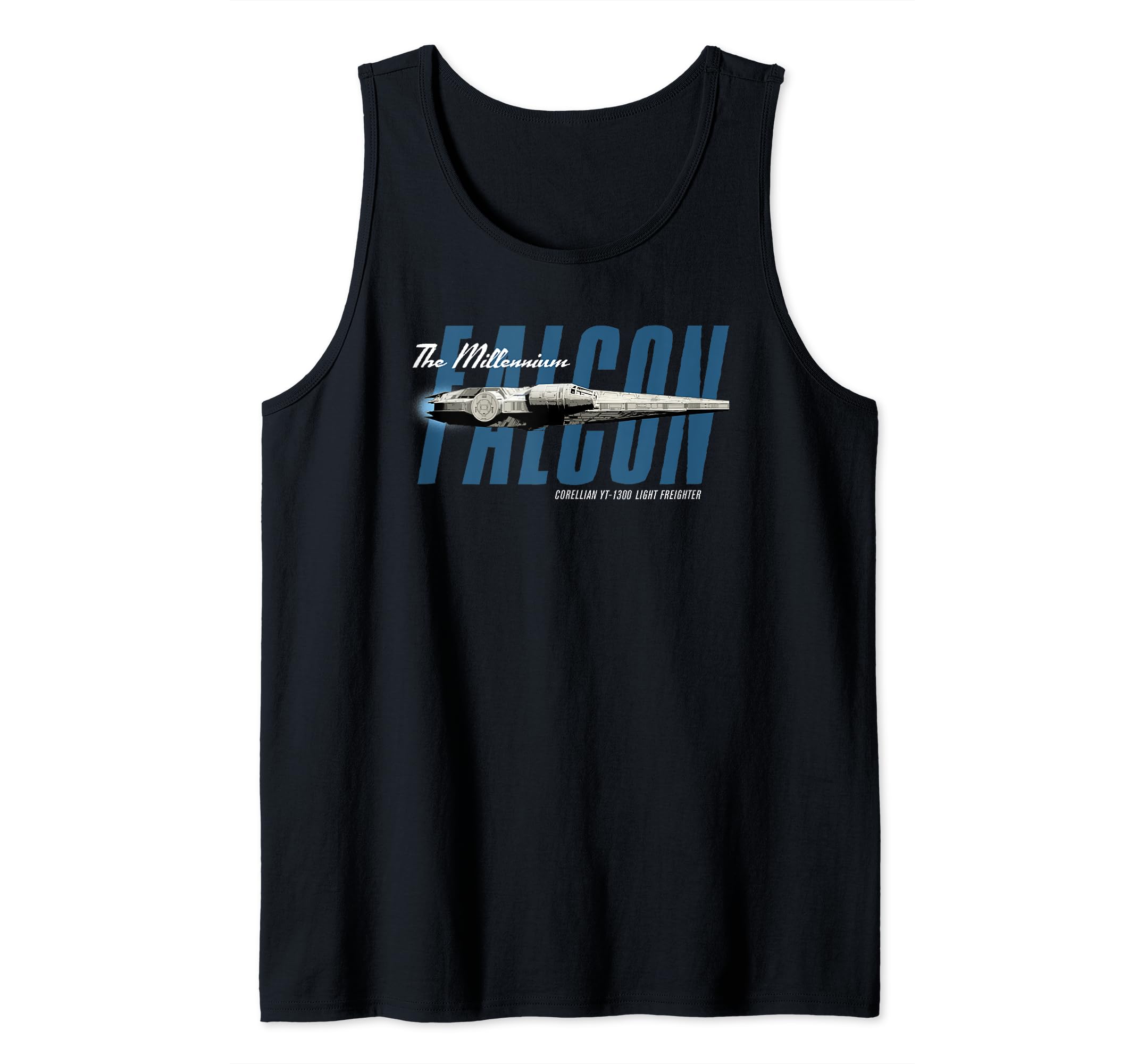 Star Wars Han Solo Movie Falcon Flyby Text Tank Top