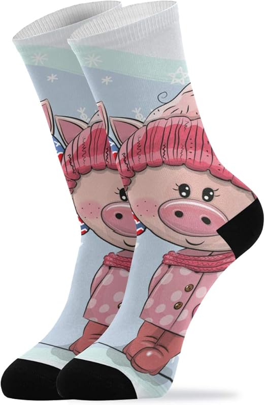 Decorative Socks Cute Pig Wear Colorful Scarf Sports Socks