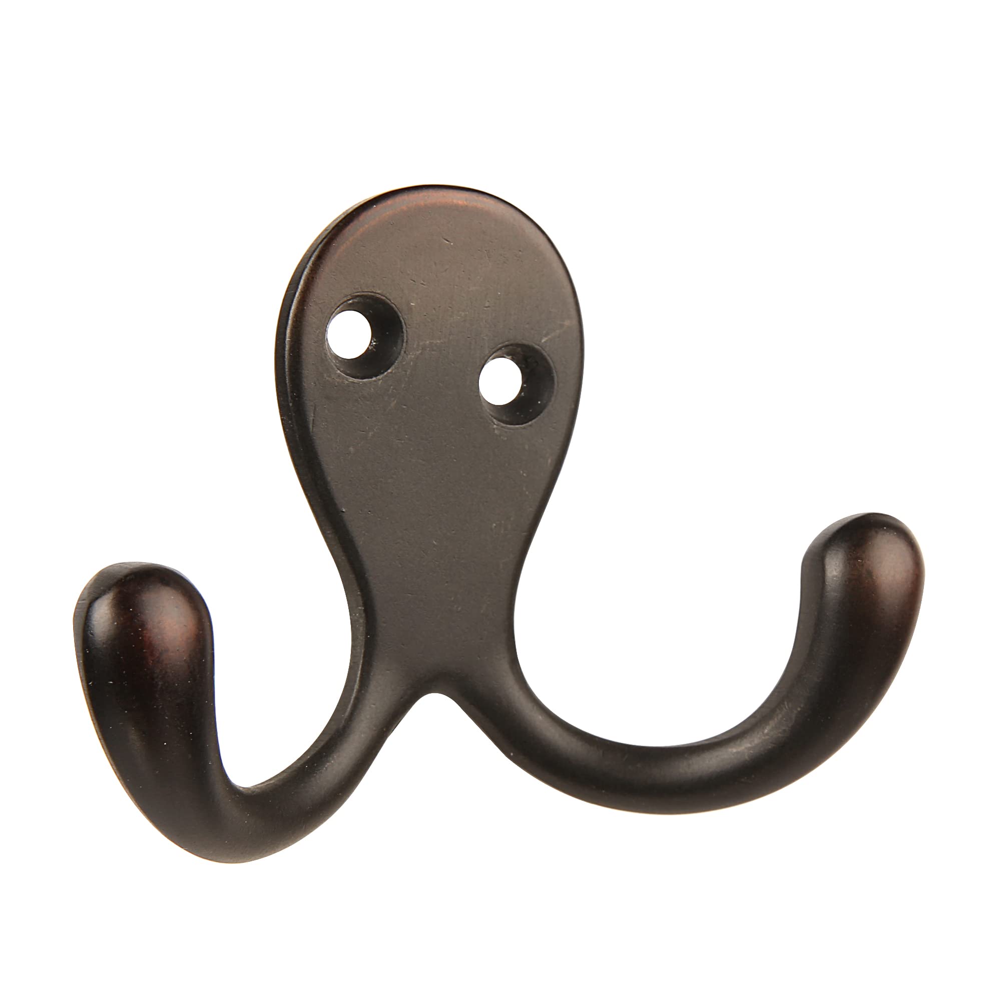 HASWARE 6 PCS Double Prong Robe Hook, Dual Coat Hooks with 12 Pieces Screws Wall Mounted Robe Hooks Hangers Heavy Duty for Hanging Hat Tie Clothes Coats Towel Keys for Bedroom (Oil-Rubbed Bronze)