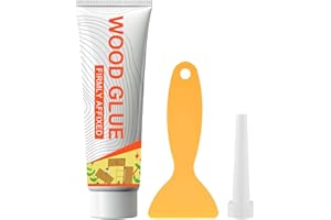 Ganbaro Wood Glue Wood Repair Glue for Furniture with Spatula Kit for Wood Working 6.3 oz Waterproof White Super Glue for Wood, Balsa, Cabinets,Crafts,Chair and Skirting Board Repair 180 ml