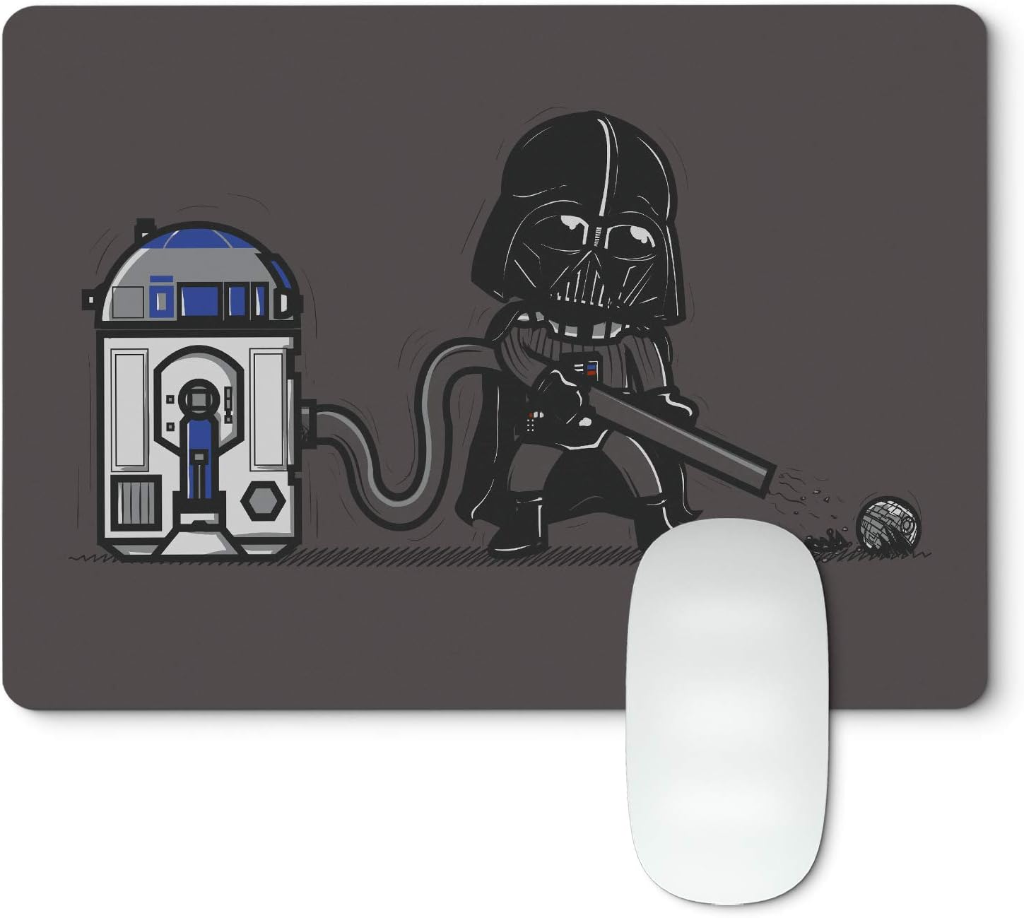 BE8EIGHT 8 BITS WEAR Mouse Pad Star Wars R2D2 aspirateur - Soft Natural Rubber Gaming Mouse Mat Black – 27 cm x 19 cm x 0.5 cm