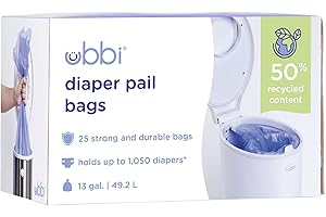 UBBI Plastic Biodegradable Diaper Bags, Purple