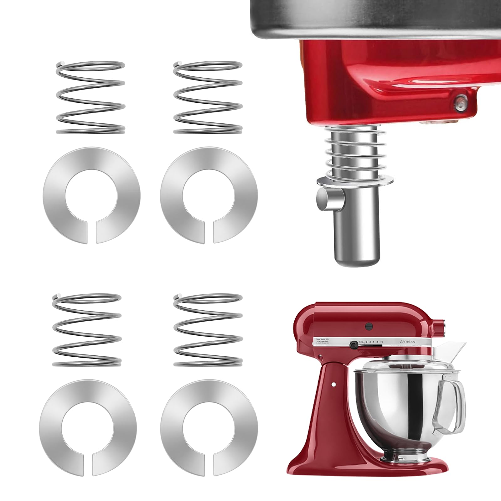 Stainless Steel Spring and Washer Fit Compatible with Kitchenaid Stand Mixer 3.5/4/5/6/7/8 Quart
