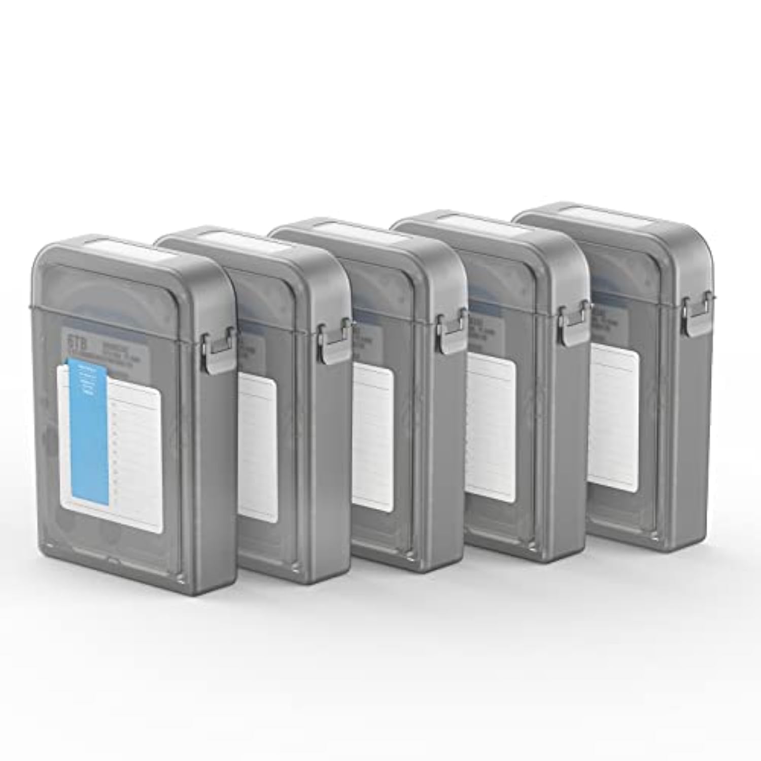 2.5 Inch Hard Drive Enclosure, PHIXERO HDD/SSD Portable Storage Box with Exclusive Note, Dustproof, Shockproof and Anti-Static (Pack of 5)