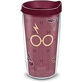 Tervis Harry Potter - Maroon and Gold Glasses Made in USA Double Walled Insulated Tumbler Travel Cup Keeps Drinks Cold & Hot, 16oz, Classic