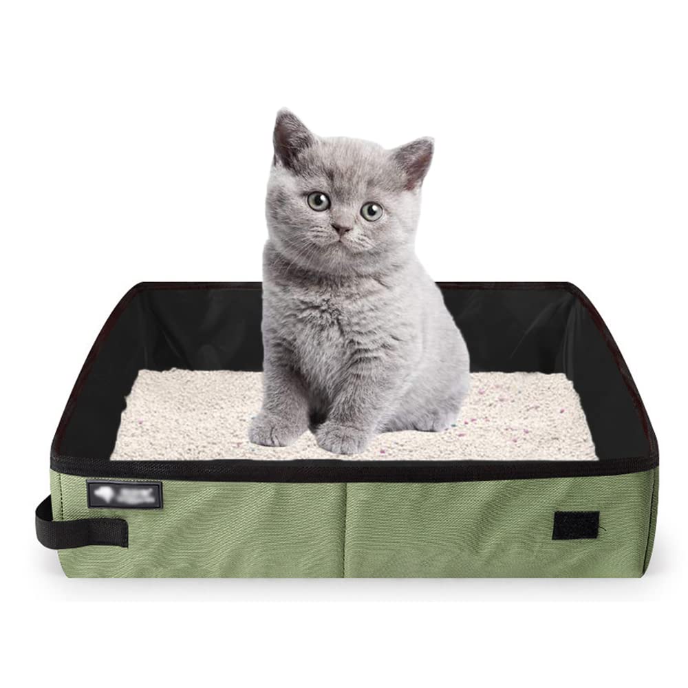 Foldable Cat Litter Box, Portable Waterproof Pet, Large, Waterproof Cat Litter Pan, Collapsible Portable Pet Litter Box, for Outdoor Travel with Pets