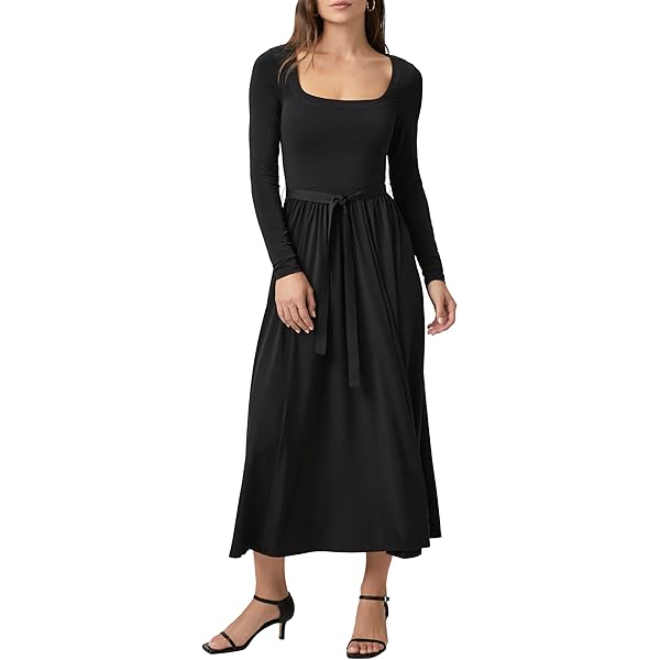 Norma Kamali KAMALIKULTURE Long Sleeve Flared Dress Black XS, at Amazon  Women's Clothing store