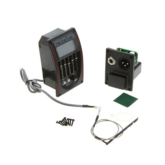 Tomorrowtop Akustische 5-Band EQ Equalizer Gitarren Preamp Piezo Pickup LCD Tuner