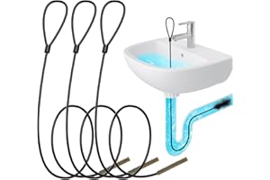 Drainsoon 30 Inch Drain Snake Hair Drain Clog Remover, Metal Sink Snake Drain Hair Removal Tool, Drain Cleaner Plumber Snake for Bathtoom Sink Tub Snake, Shower Snake, Kitchen Sink Unclogger (3 Pack)