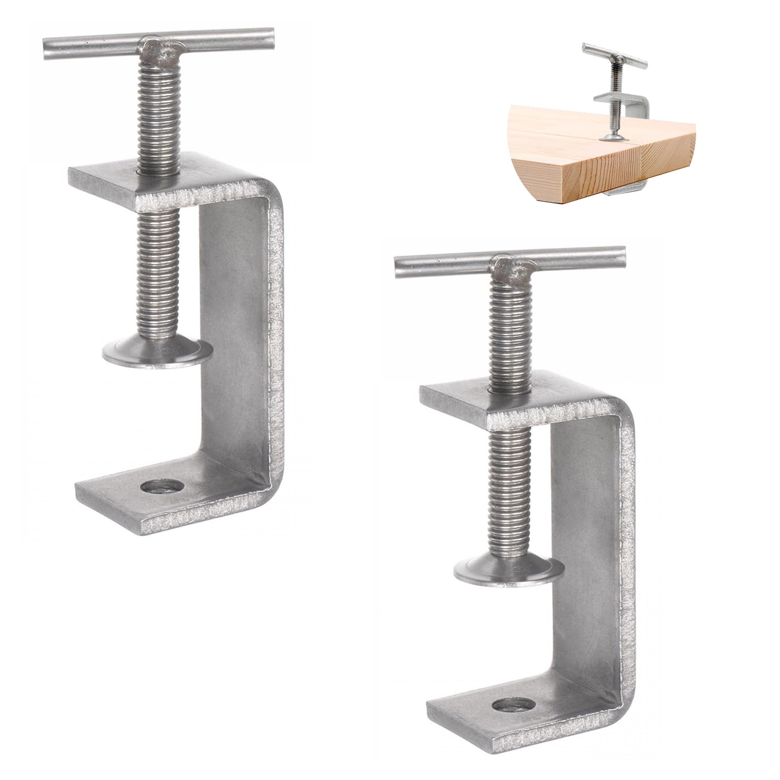 ZLLZPZD 2-Piece C Clamps 15-60mm Stainless Steel for Carpentry & Welding