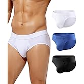 Arjen Kroos Mens Cotton Briefs Low Rise Breathable Pouch Underwear Underpants with Opening Fly 3 Pack