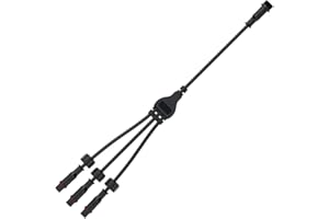 BTF-LIGHTING 2 Core 2 Pin Small Size IP65 Y Shape 1 Male Divided 3 Female Splitter Connector Black Plastics 0.32mm²/22AWG 15mm Nut 1 PCS