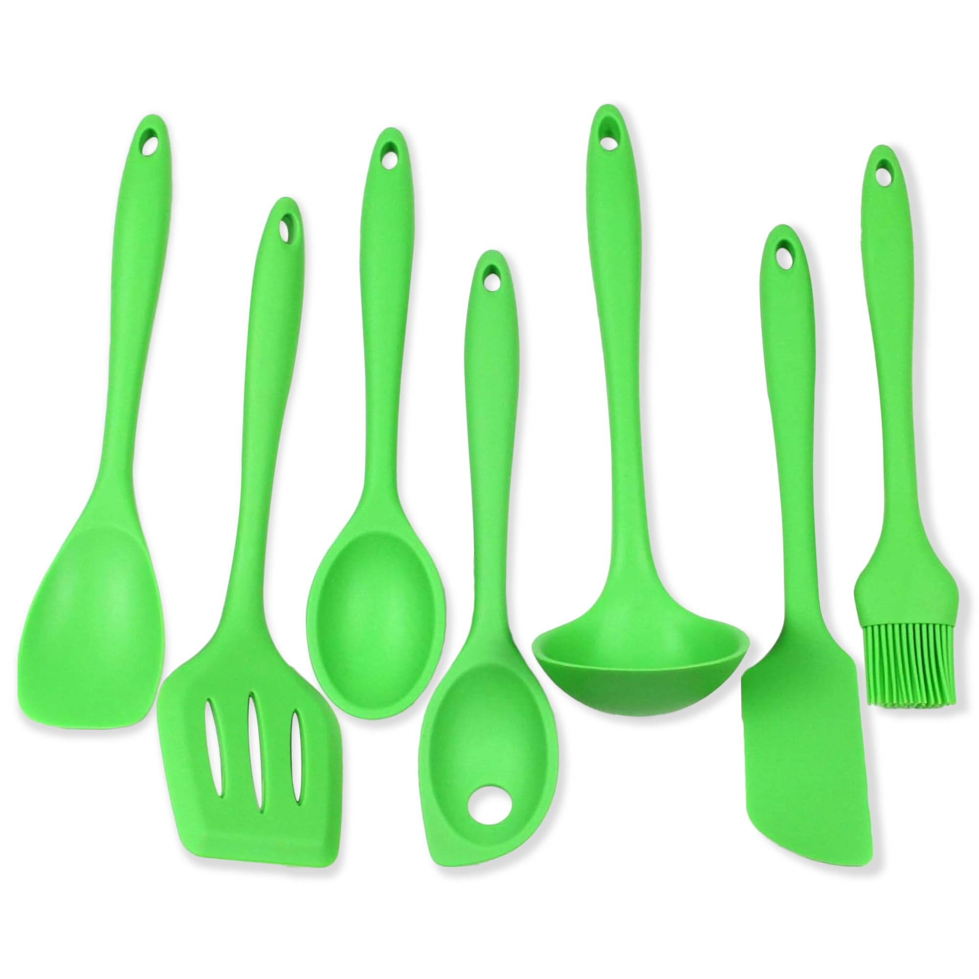 Chef Craft Premium Silicone Kitchen Tool and Utensil Set, 7 Piece, Green