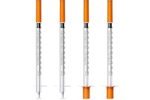 1ml Insulin Syringes 30G 5/16 Inch (8mm) with Needle, Individually Wrapped, Pack of 100