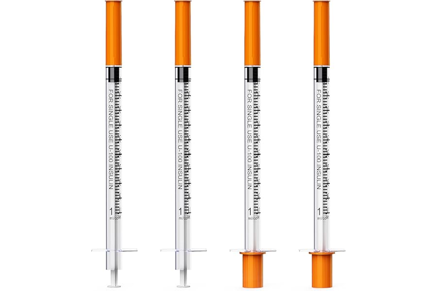 1ml Insulin Syringes 30G 5/16 Inch (8mm) with Needle, Individually Wrapped, Pack of 100