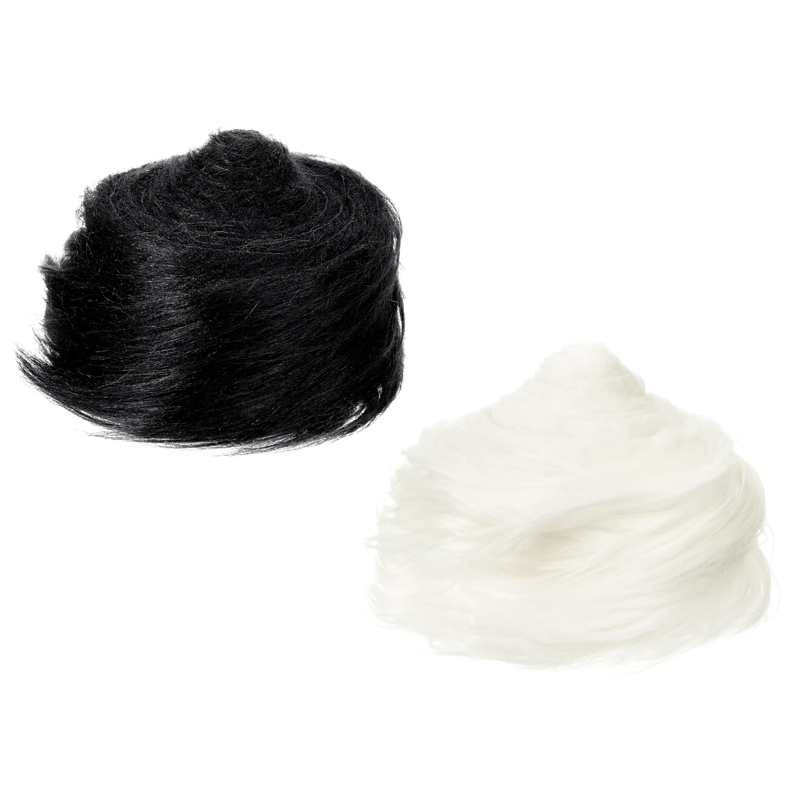 PATIKIL Plush Faux Fur Fabric Precut Strips, 2 Pcs 59" x 2" Fluffy Faux Fur Ribbon for DIY Crafts Christmas Halloween Gnome Beard, Black,White