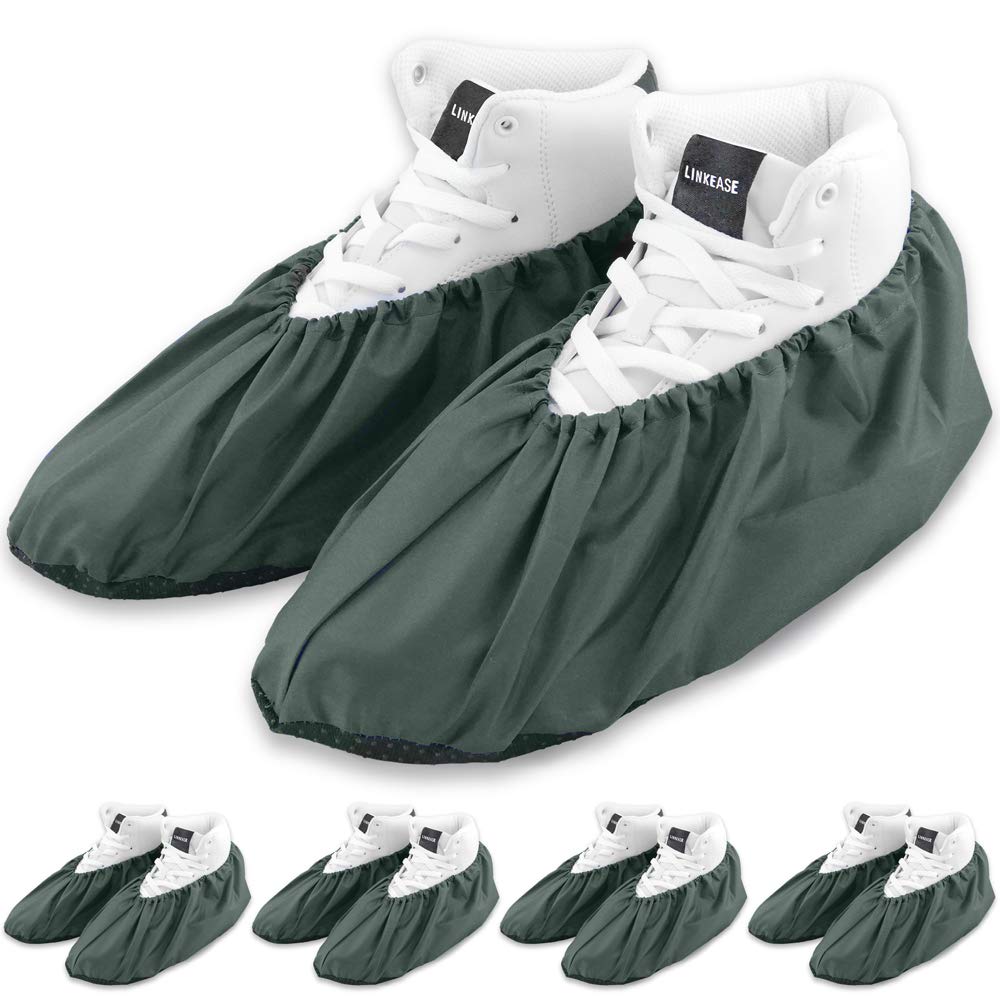 Photo 1 of LINKEASE Reusable Boot & Shoe Covers Water Resistant Non Skid and Washable for Real Estate Contractors to Keep Floors Carpets Footwear and Rooms Clean - 5 Pairs (Large, Grey)