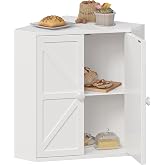 Trironsun Corner Bread Box for Kitchen Counter Double Layer Bamboo Bread Storage Container Large Capacity Bread Storage Bin Farmhouse Breadbox Organizer (White)