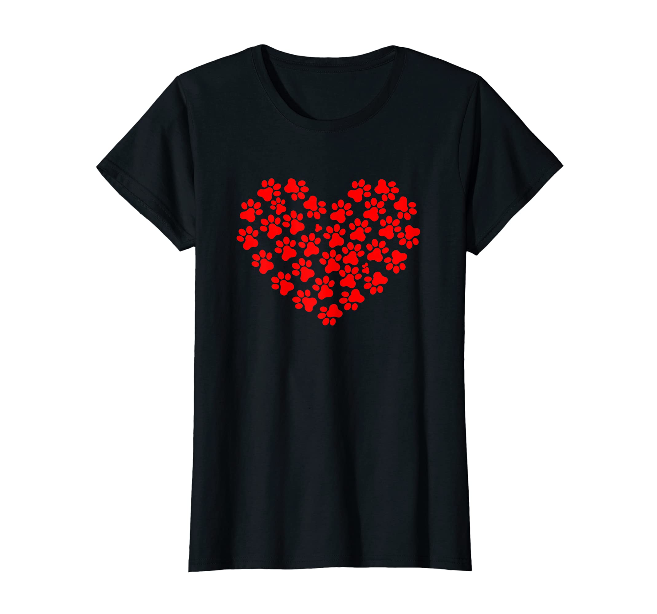 cat heart paws women T-Shirt