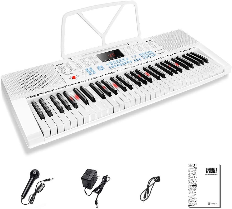 Vangoa VGK611 Electronic Keyboard Piano, 61Lighted Mini