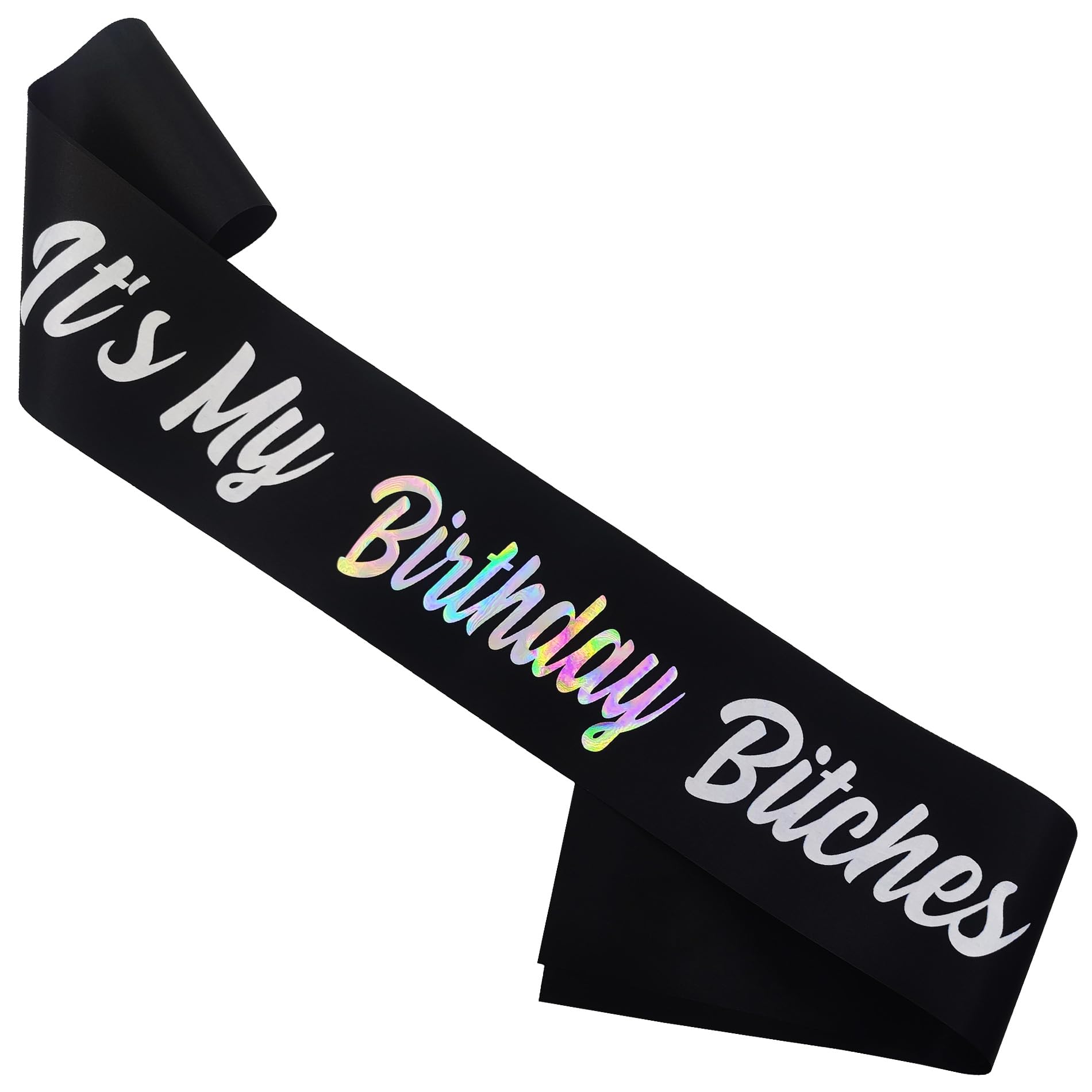 Photo 1 of 'It's My Birthday Bitches' Sash for Girls,Multicolour Foil Birthday Sash for Women,Black Satin Gift for Men or Boys,Sweet 16,21,30,60,80 or Any Other Party