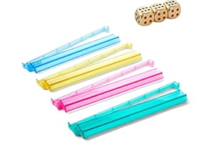 TAIKULA Mahjong Racks with Pushers, Enhanced Mah Jongg Tile Holders with 3 Goldern Dics, Set of 7