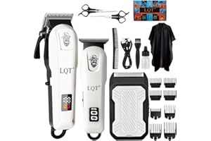 LQT Hair Clippers for Men, Professional Barber Clippers and Trimmer Set, Mens Cordless Clipper, 3 pcs setHair Cutting Kit for