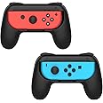 MoKo Grip for Nintendo Switch OLED Model Joycon & Switch Joy-Con, [2-Pack] Ergonomic Hand Grip Controller Handle Kit Compatible with Nintendo Switch/Switch OLED 2021 Joy Cons Controllers, Black
