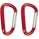 LESHIRY Large Carabiners Keychain 3" Aluminum D Shape Premium Durable D-Ring Carabiner Clip Hook Camping Accessories Snap Link Key Chain Durable Improved Design