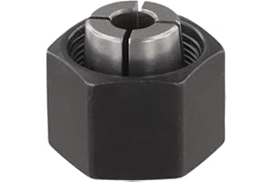 Vasiumic Router Collet Chuck and Nut 1/4 1/2 12mm Replace 2610906283 2610906287 DW616 DW618 1617 1618 Tools Black(6.35MM)